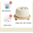 Beige fountain with wooden