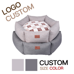 Manufacturer wholesale Small Medium Large Dog Bed Hexagonal Kennel Plaid Pattern Comfortable Non-Slip Pet Bed