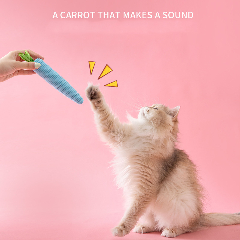 Wholesale Carrot Design Suqeaky Chew Cat Rope Toys