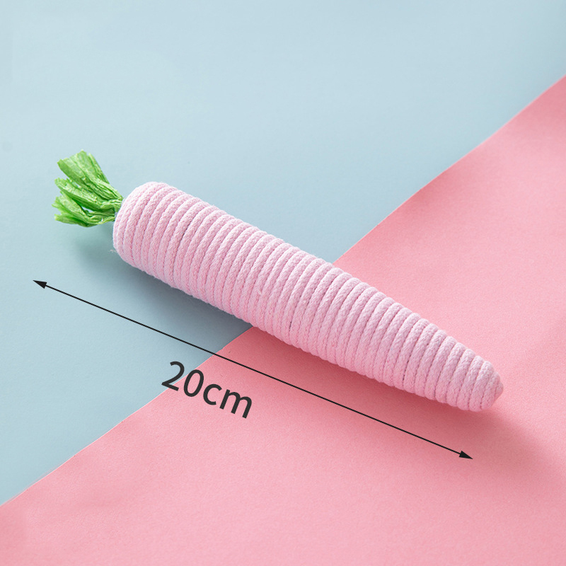 Wholesale Carrot Design Suqeaky Chew Cat Rope Toys