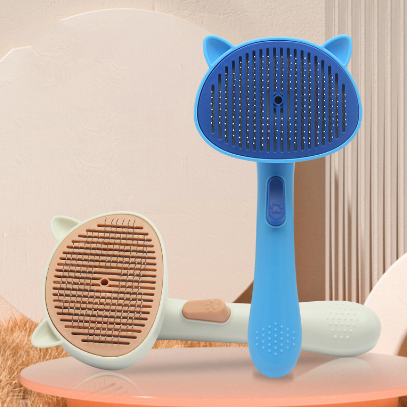 Manufacturer wholesale one button remove cute design cat pet comb