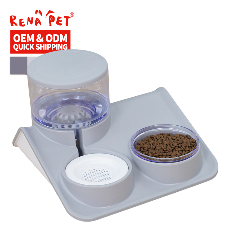 Wholesale Plastic Pet Feeder Dog Cat Water Fountain and Food Bowl