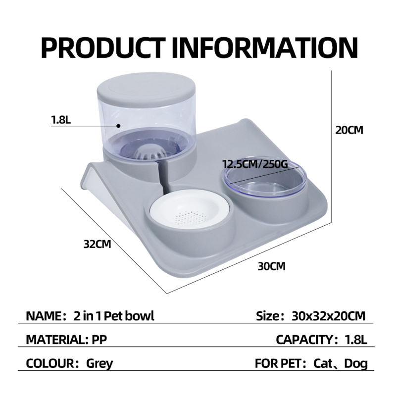 Wholesale Plastic Pet Feeder Dog Cat Water Fountain and Food Bowl