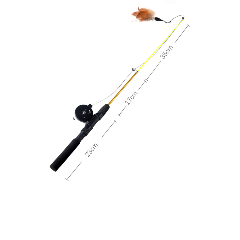 Manufacturer wholesale adjustable feather cat toy teaser rod