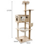 Manufacturer wholesale large beige wooden cat tree scratcher