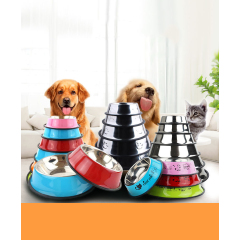 Manufacturer wholesale multi-colors stainless steel cat dog bowl non-slip