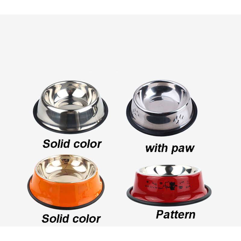 Manufacturer wholesale multi-colors stainless steel cat dog bowl non-slip