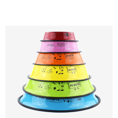Manufacturer wholesale multi-colors stainless steel cat dog bowl non-slip
