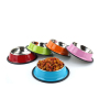 Manufacturer wholesale multi-colors stainless steel cat dog bowl non-slip