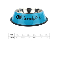 Manufacturer wholesale multi-colors stainless steel cat dog bowl non-slip