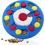 Manufacturer wholesale blue round design dog smart rotation feeder toy