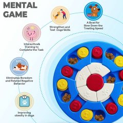 Manufacturer wholesale blue round design dog smart rotation feeder toy