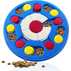 Manufacturer wholesale blue round design dog smart rotation feeder toy