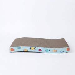 Wholesale Blue Wavy Shape Corrugated Cat Scratcher Cardboard