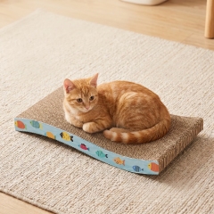 Wholesale Blue Wavy Shape Corrugated Cat Scratcher Cardboard