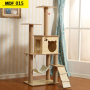Manufacturer wholesale wooden MDF stable ladder soft plush hammock cat condo