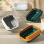 Wholesale Heighten Fence Plastic Detachable Scoop Large Cat Litter Tray