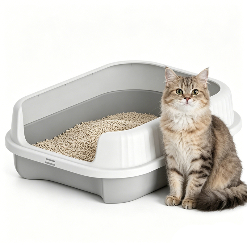 Wholesale Heighten Fence Plastic Detachable Scoop Large Cat Litter Tray