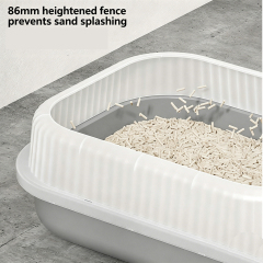 Wholesale Heighten Fence Plastic Detachable Scoop Large Cat Litter Tray