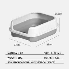 Wholesale Heighten Fence Plastic Detachable Scoop Large Cat Litter Tray