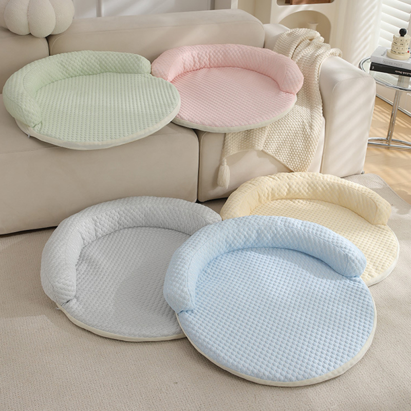 Wholesale Custom Logo Pet Product Round Cat Dog Bed Cooling