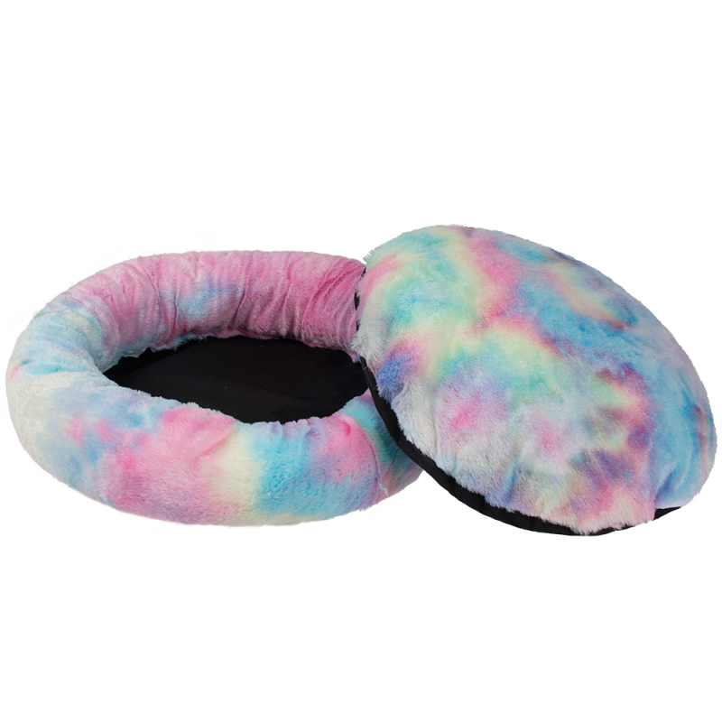 Manufacturer wholesale soft plush colorful pet dog round bed