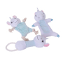 Manufacturer wholesale cute macaron color colorful soft plush dog white toys with rope set
