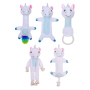 Manufacturer wholesale cute macaron color colorful soft plush dog white toys with rope set