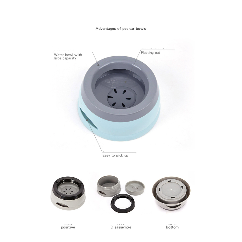 Manufacturer wholesale detachable non-slip bottom 750ml dog car bowl