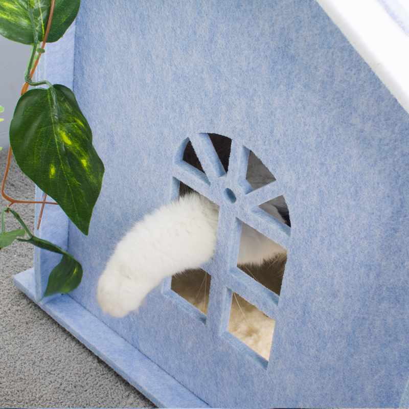 Manufacturer wholesale felt cloth warm foldable detachable indoor luxury comfortable pet dog cat house