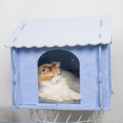 Manufacturer wholesale felt cloth warm foldable detachable indoor luxury comfortable pet dog cat house