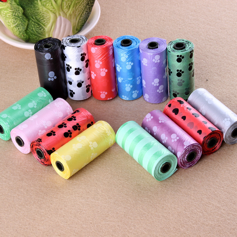 Manufacturer wholesale PE biodegradable custom logo printed design waste poop bags for dog use