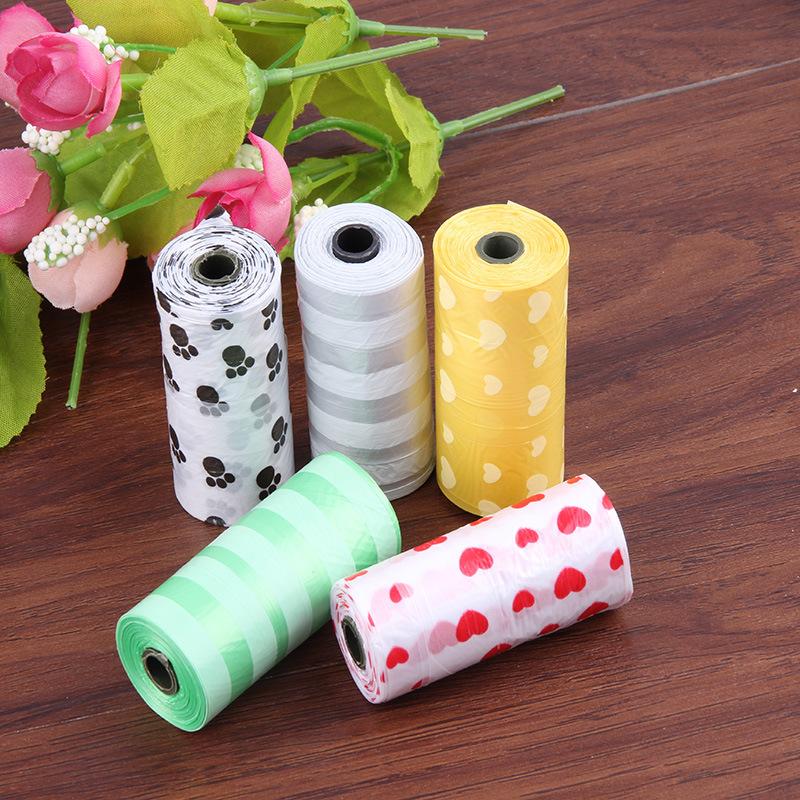 Manufacturer wholesale PE biodegradable custom logo printed design waste poop bags for dog use