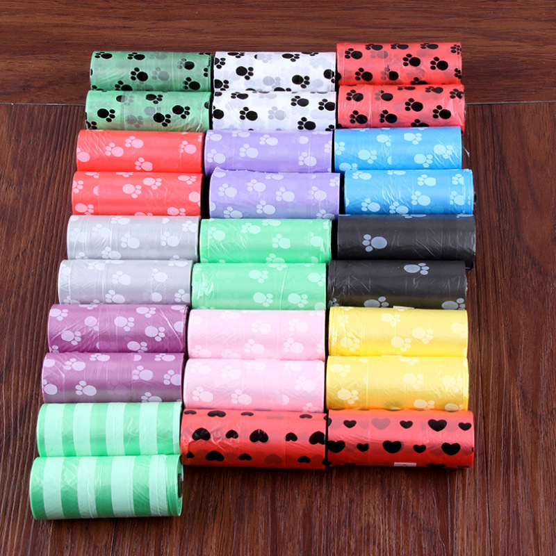 Manufacturer wholesale PE biodegradable custom logo printed design waste poop bags for dog use