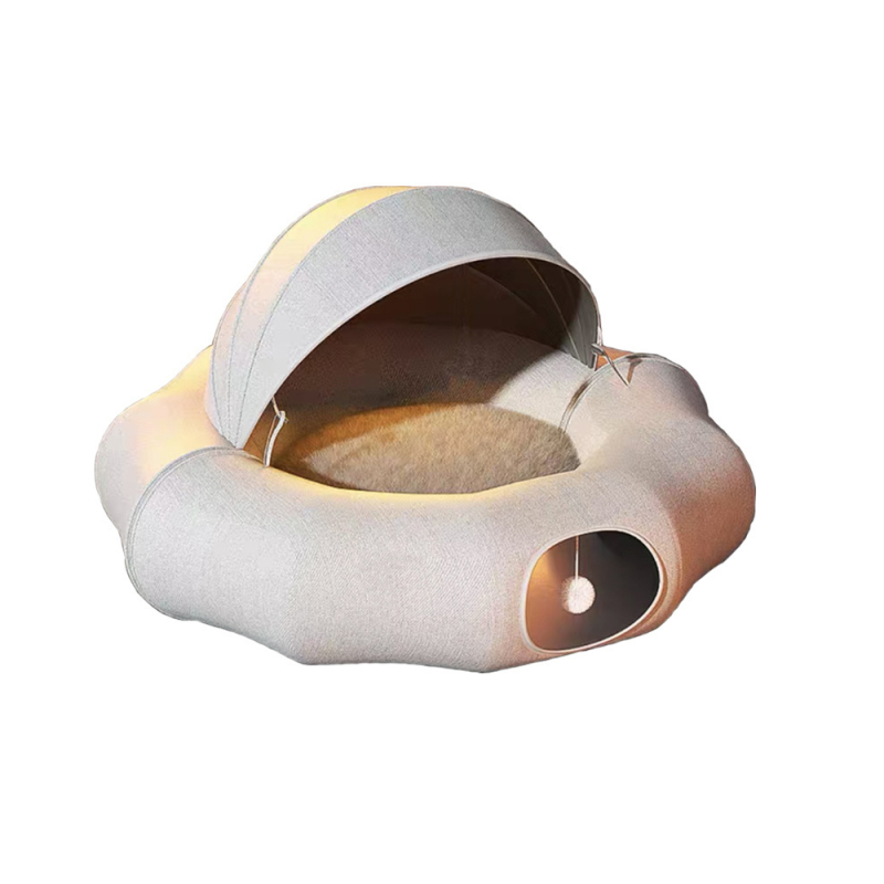 Wholesale Foldable Collapsible Suede Cat Tunnel Round