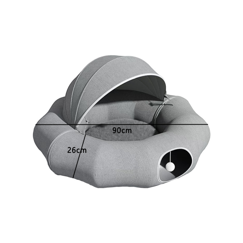 Wholesale Foldable Collapsible Suede Cat Tunnel Round