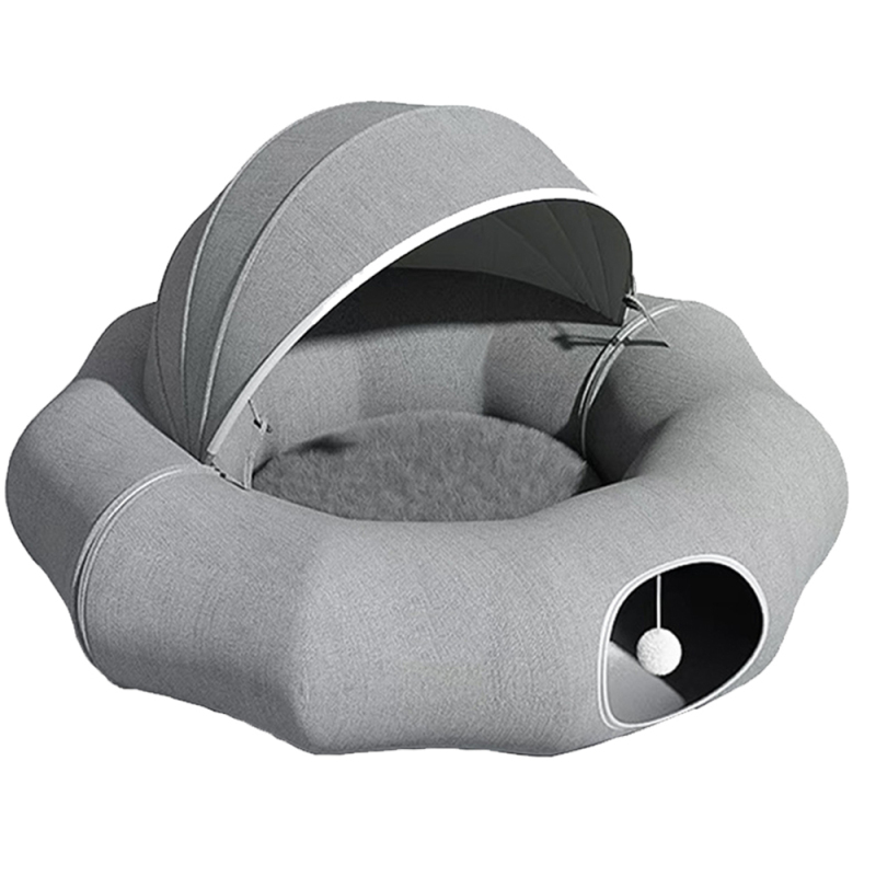 Wholesale Foldable Collapsible Suede Cat Tunnel Round