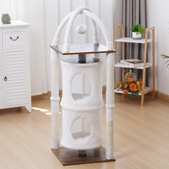 Manufacturer wholesale white solid wood cat house