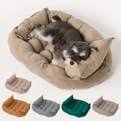 wholesale manufacturer soft foldable deformable dog bed with pillow functional