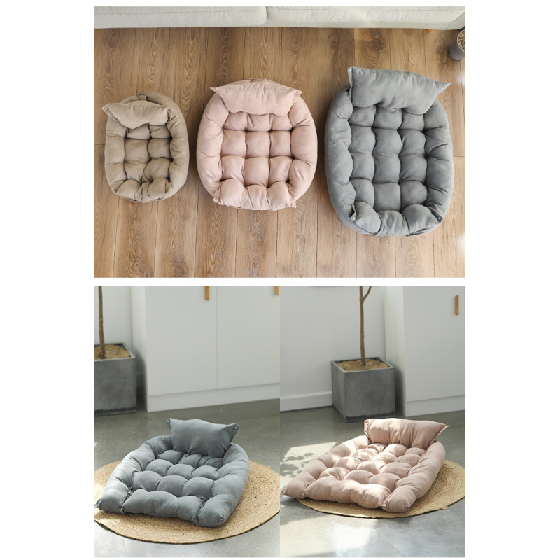 wholesale manufacturer soft foldable deformable dog bed with pillow functional
