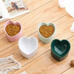 Manufacturer wholesale heart design ceramic cat food bowl