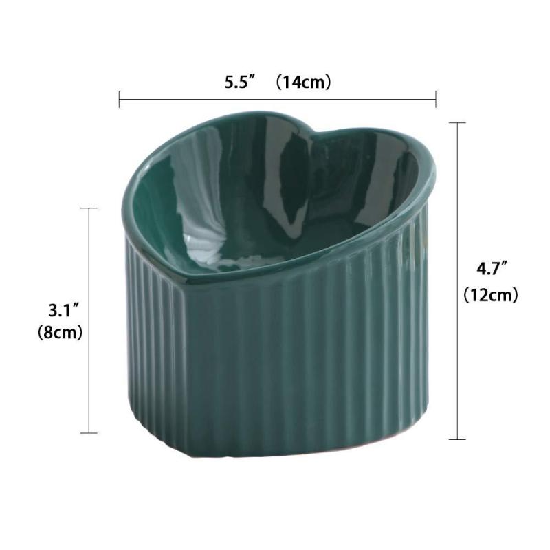 Manufacturer wholesale heart design ceramic cat food bowl