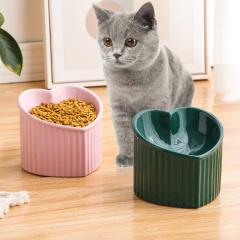 Manufacturer wholesale heart design ceramic cat food bowl