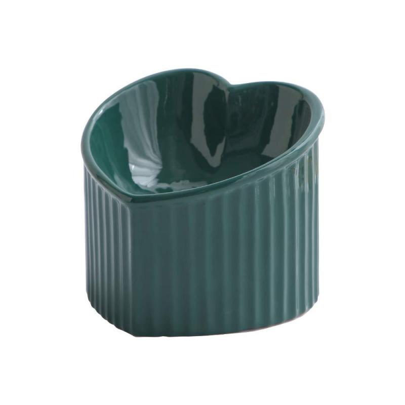 Manufacturer wholesale heart design ceramic cat food bowl