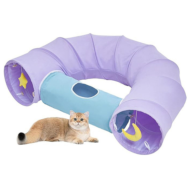 Wholesale Purple Breathable Foldable Collapsible Cat Play Tunnels