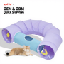 Wholesale Purple Breathable Foldable Collapsible Cat Play Tunnels
