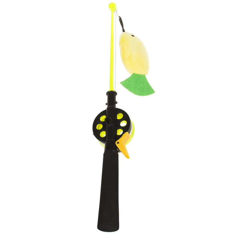 wholesale manufacturer fish plush pole interactive cheap teaser cat toy