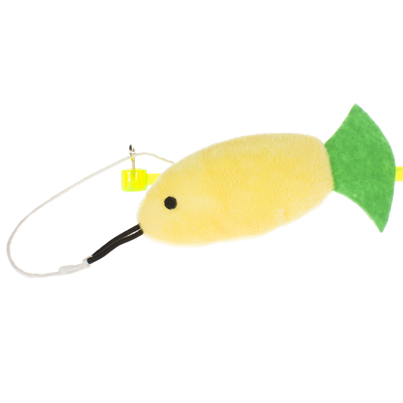 wholesale manufacturer fish plush pole interactive cheap teaser cat toy