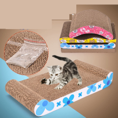 Manufacturer wholesale multi-shape design cat corrugated scratch board with catnip