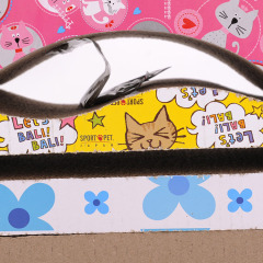 Manufacturer wholesale multi-shape design cat corrugated scratch board with catnip